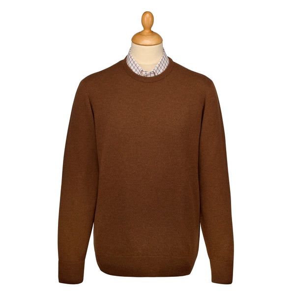 Brown Chestnut Lambswool Crewneck Jumper