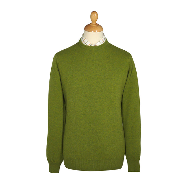 Floral Green Lambswool Crew Neck Jumper