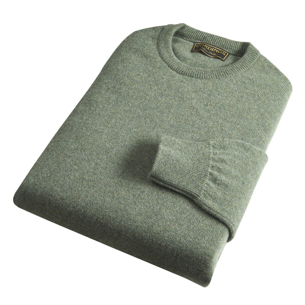 Moss Green Lambswool Crewneck Jumper