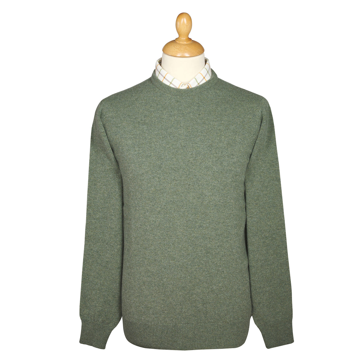 Moss Green Lambswool Crewneck Jumper