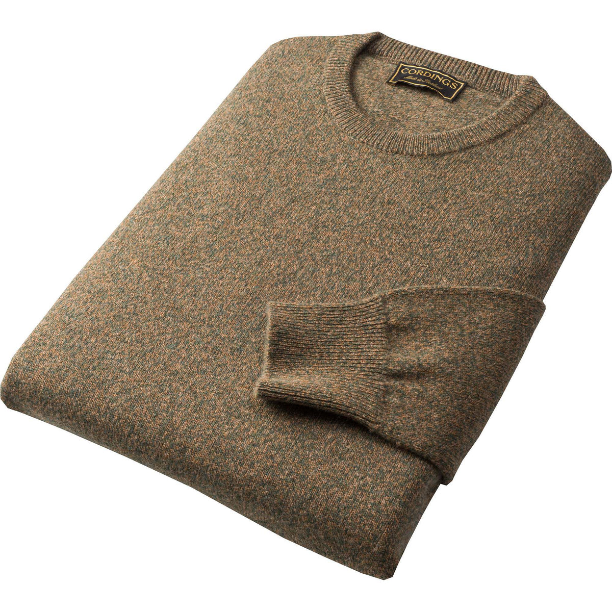 Green Marl Lambswool Crew Neck Jumper