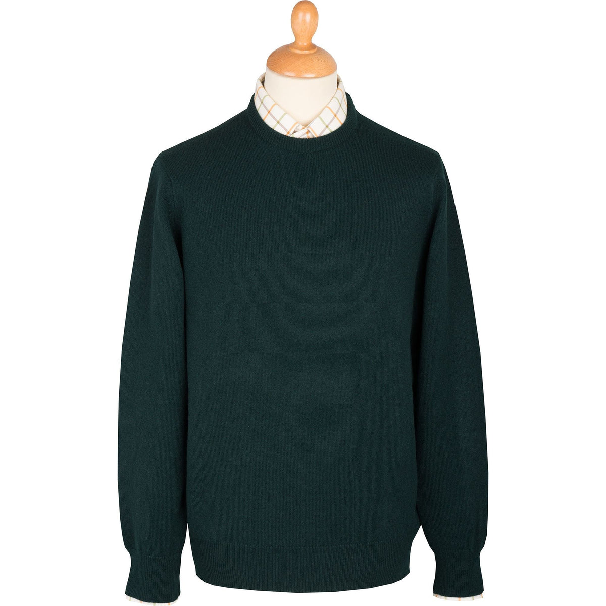 Tartan Green Lambswool Crewneck Jumper