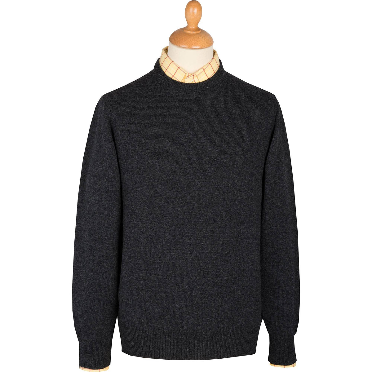Charcoal Lambswool Crew Neck Jumper