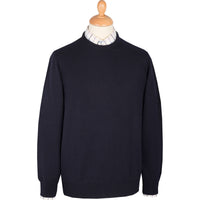 Navy Blue Lambswool Crewneck Jumper