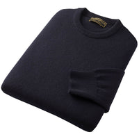 Navy Blue Lambswool Crewneck Jumper