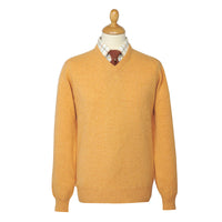 Orange Lambswool V-Neck Jumper