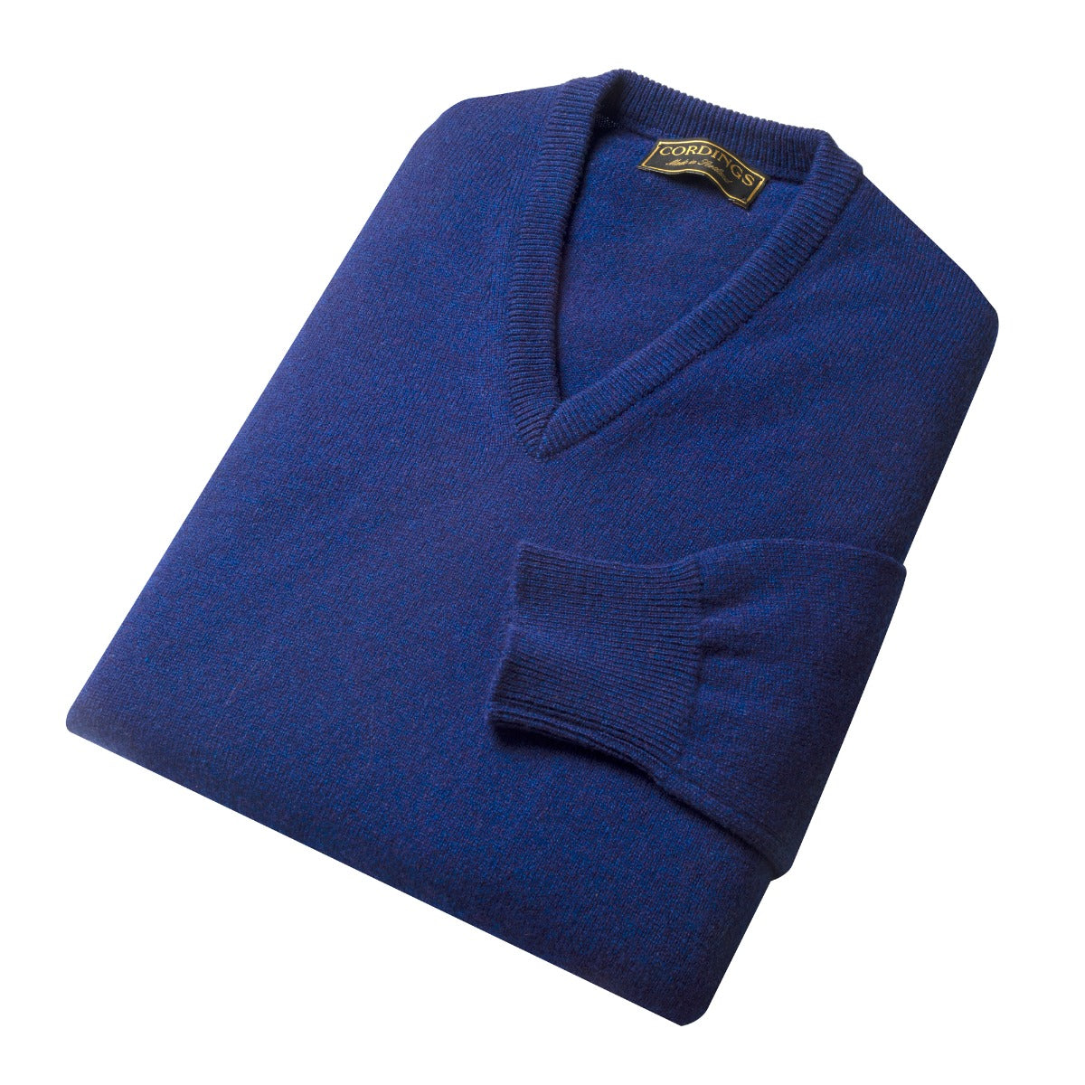 Indigo Blue Lambswool V-Neck Jumper
