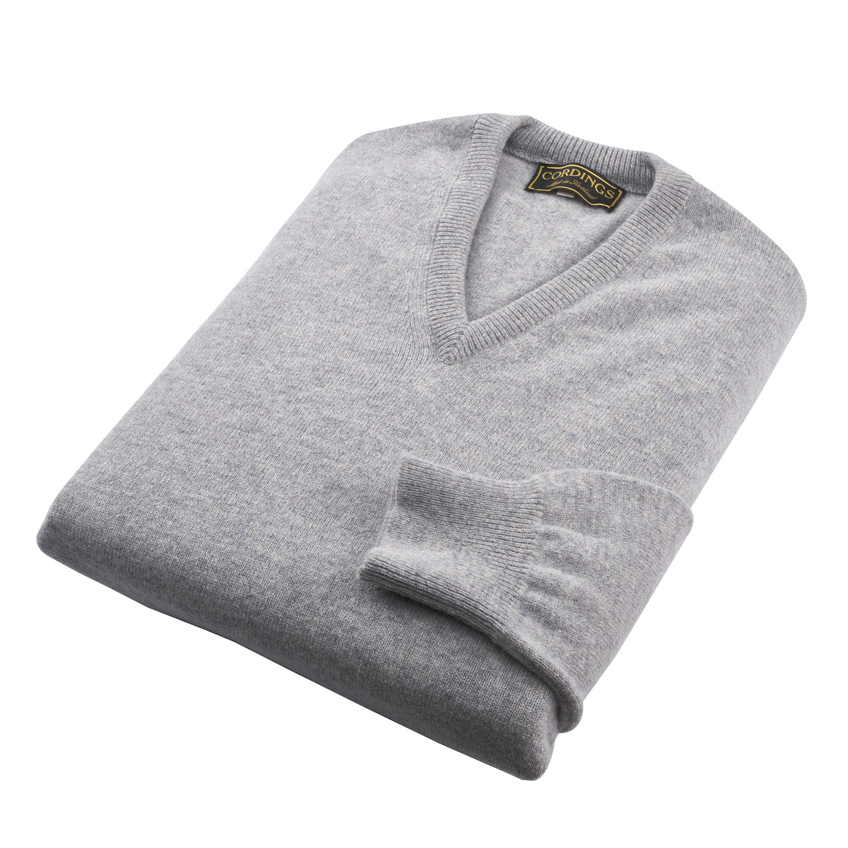 Light Grey Lambswool V-Neck Jumper