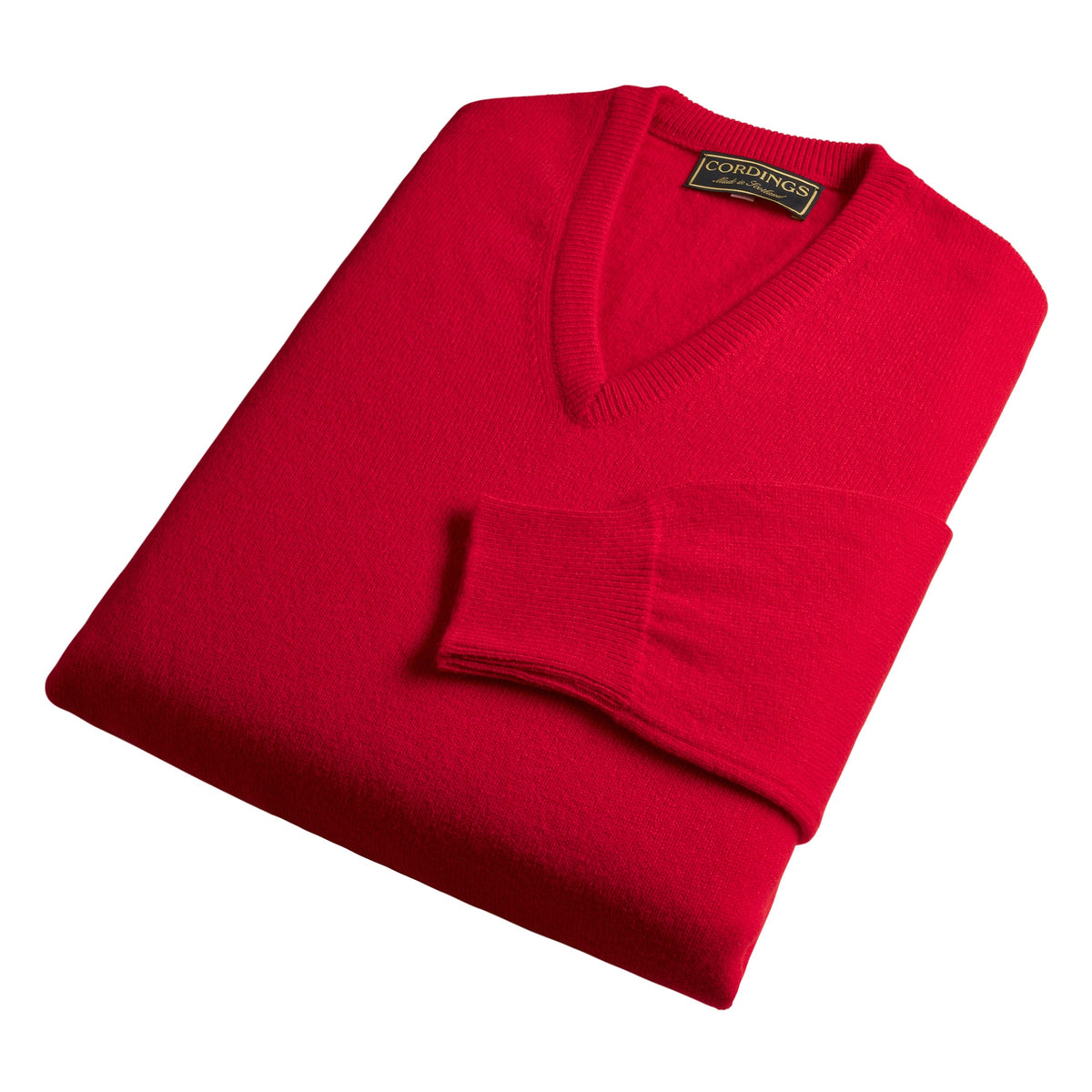 Scarlet Lambswool V-Neck Jumper