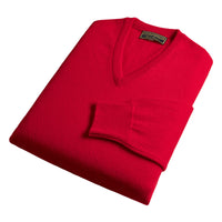 Scarlet Lambswool V-Neck Jumper