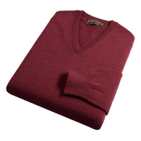 Russet Lambswool V-Neck Jumper
