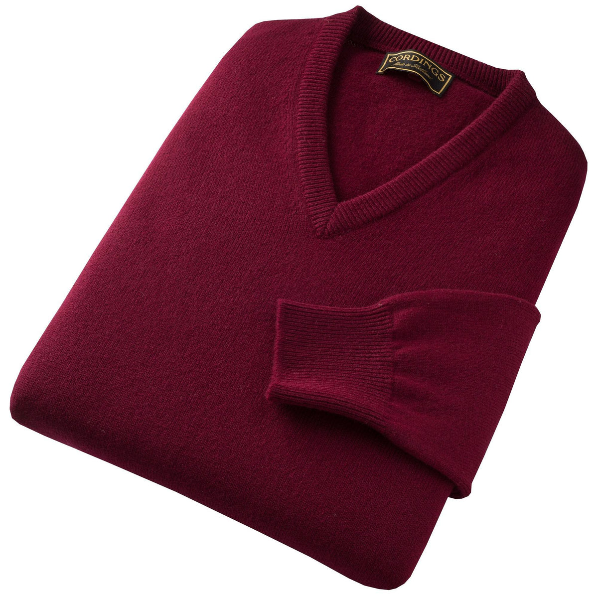 Bordeaux Men's Lambswool V-Neck Jumper
