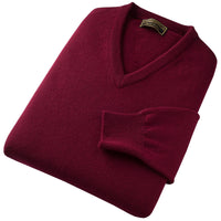 Bordeaux Men's Lambswool V-Neck Jumper