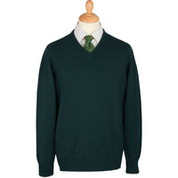 Tartan Green Lambswool V-Neck