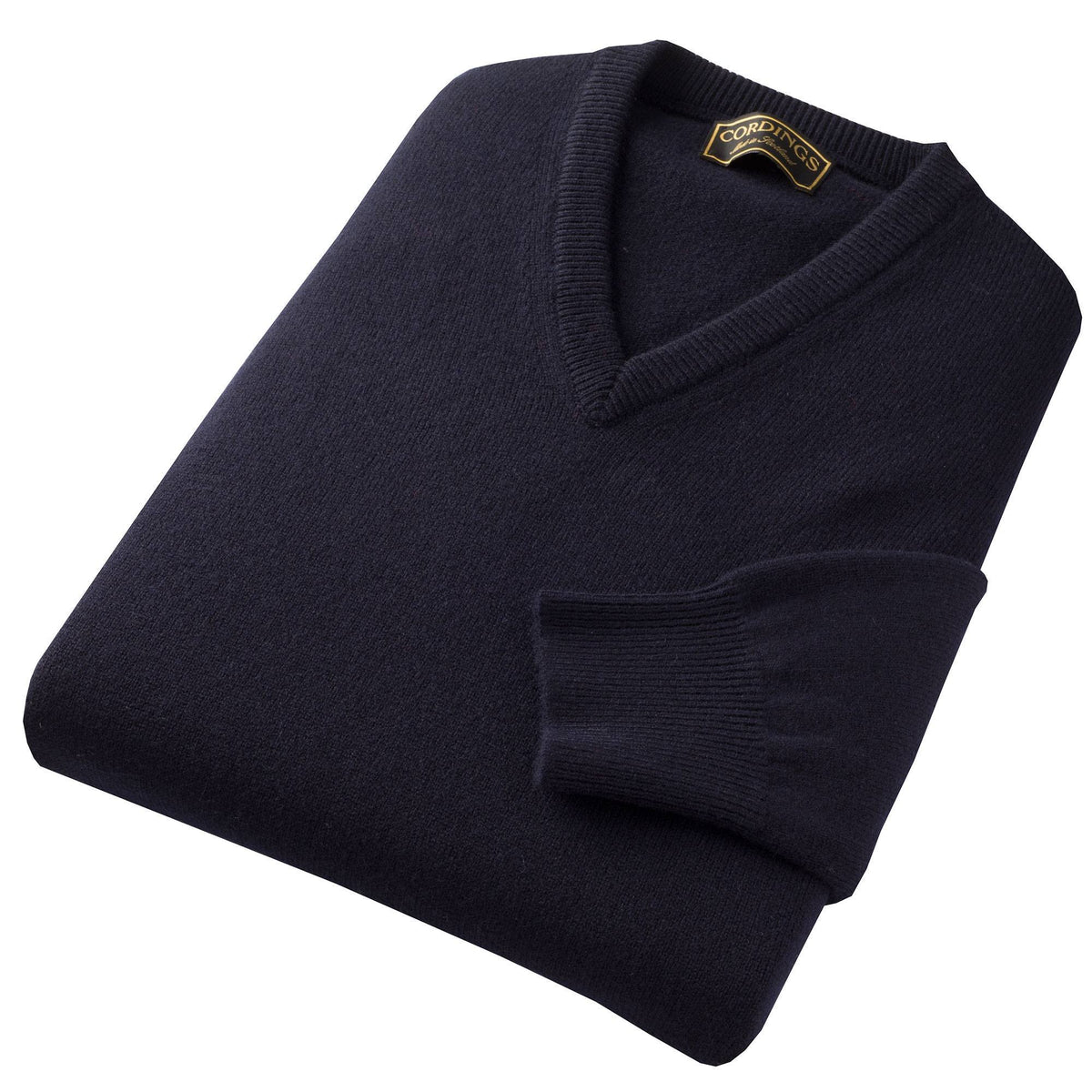 Navy Blue Lambswool V-Neck Jumper