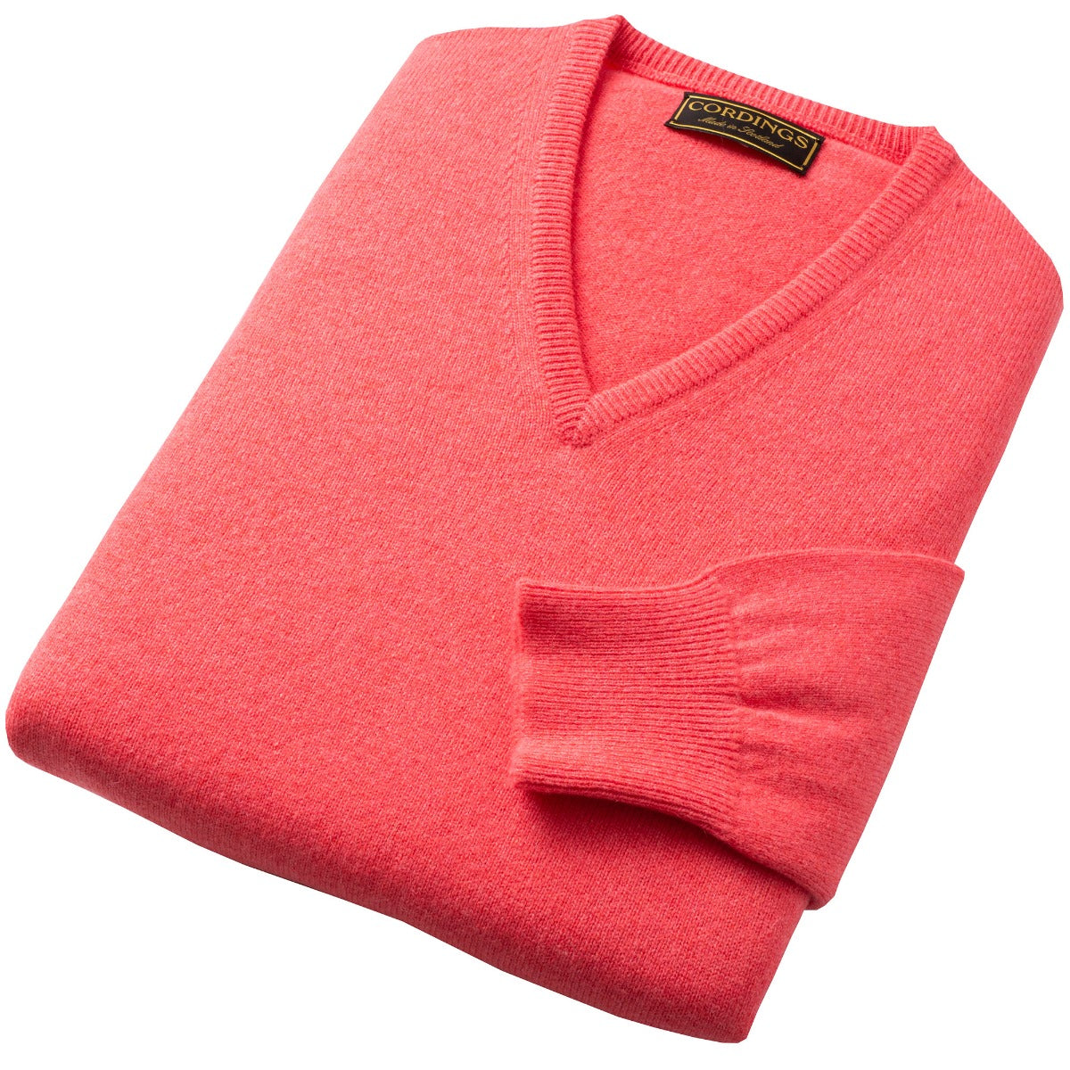 Bright Rose Lambswool V-Neck Jumper