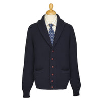 Navy 4 Ply  Lambswool Cardigan