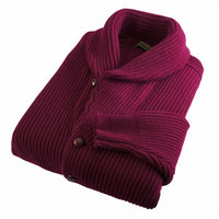 Burgundy 4 Ply Lambswool Cardigan
