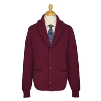 Burgundy 4 Ply Lambswool Cardigan