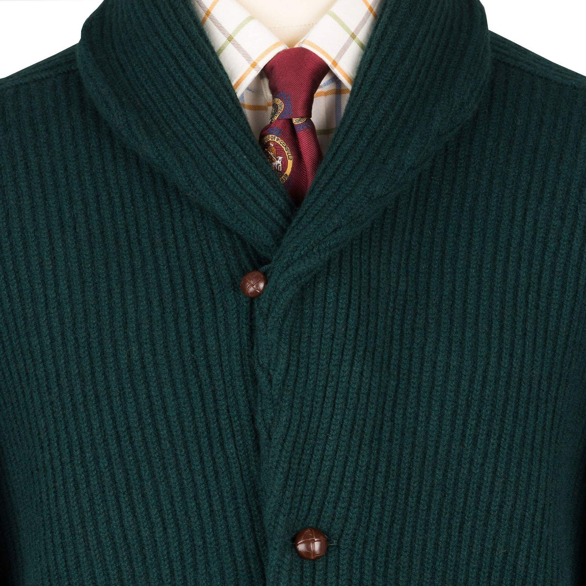 Tartan Green 4 Ply Lambswool Cardigan