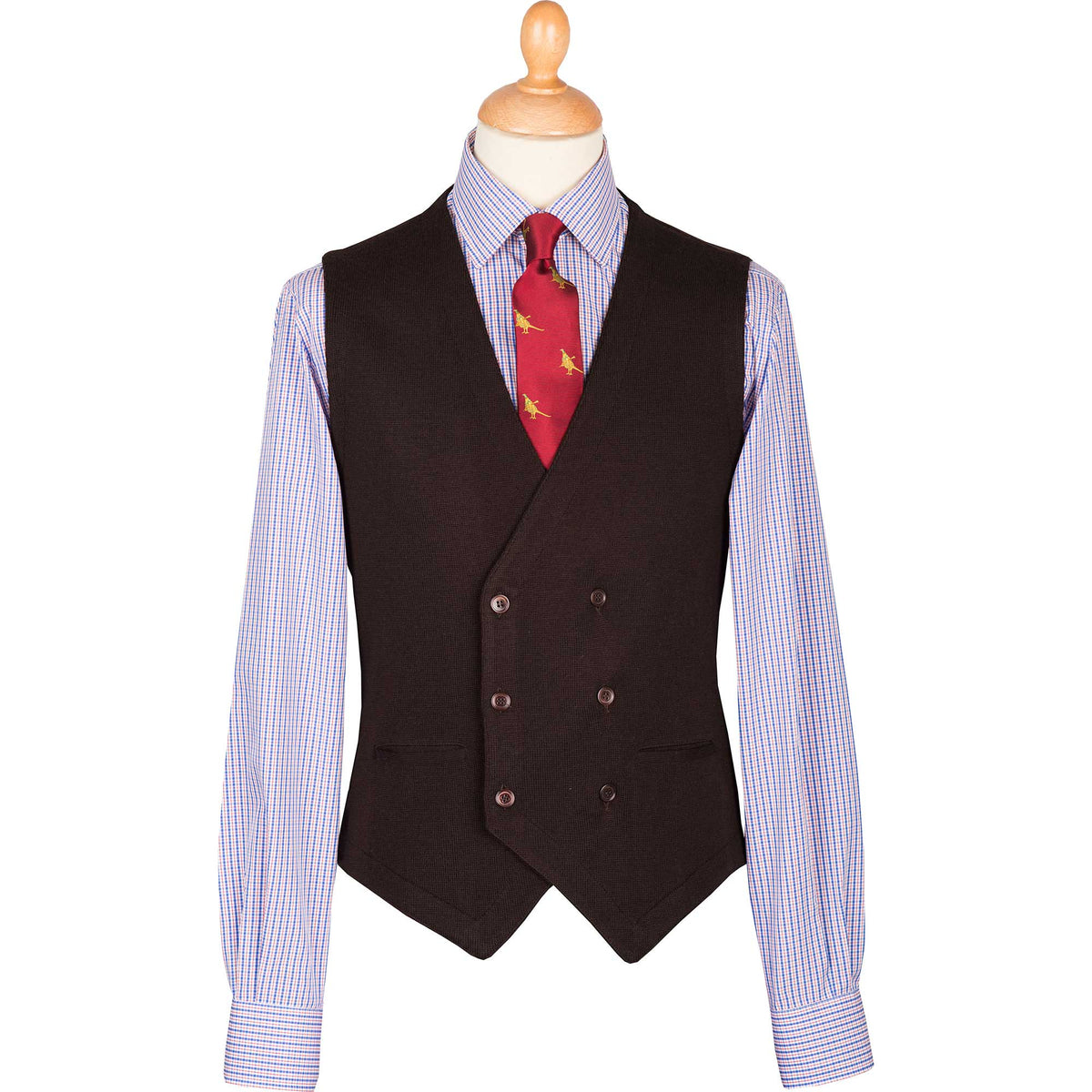 Chocolate Double Breasted Merino Waistcoat
