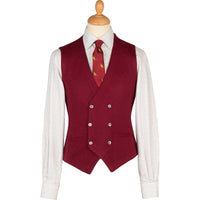 Wine Double Breasted Merino Waistcoat