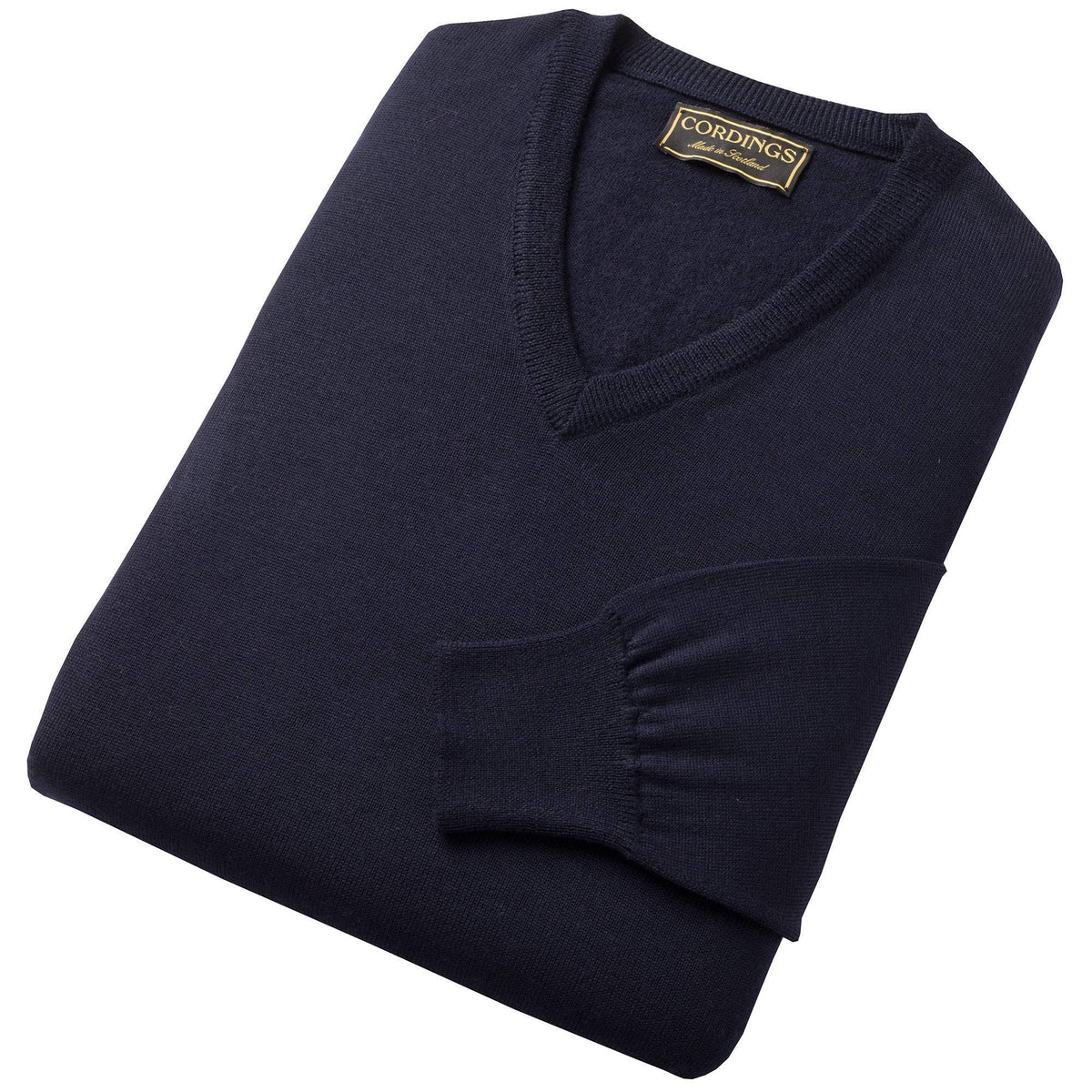 Navy Extrafine Merino V-Neck Jumper