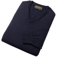 Navy Extrafine Merino V-Neck Jumper