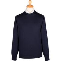 Navy Extrafine Merino Crew Neck Jumper