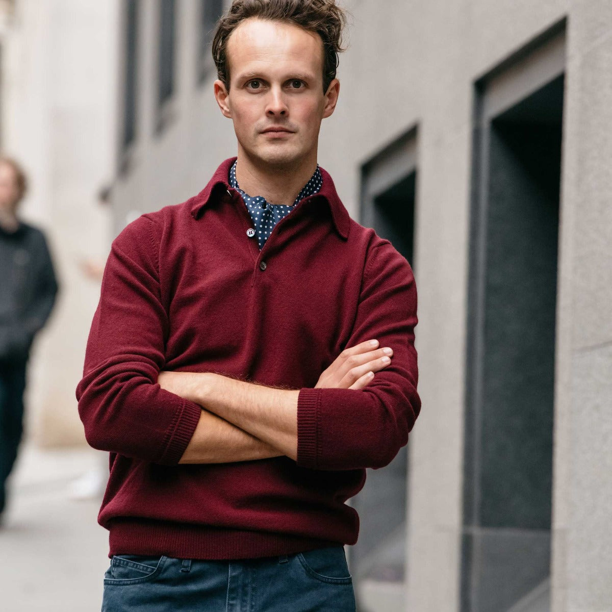 Bordeaux Polo Lambswool Jumper