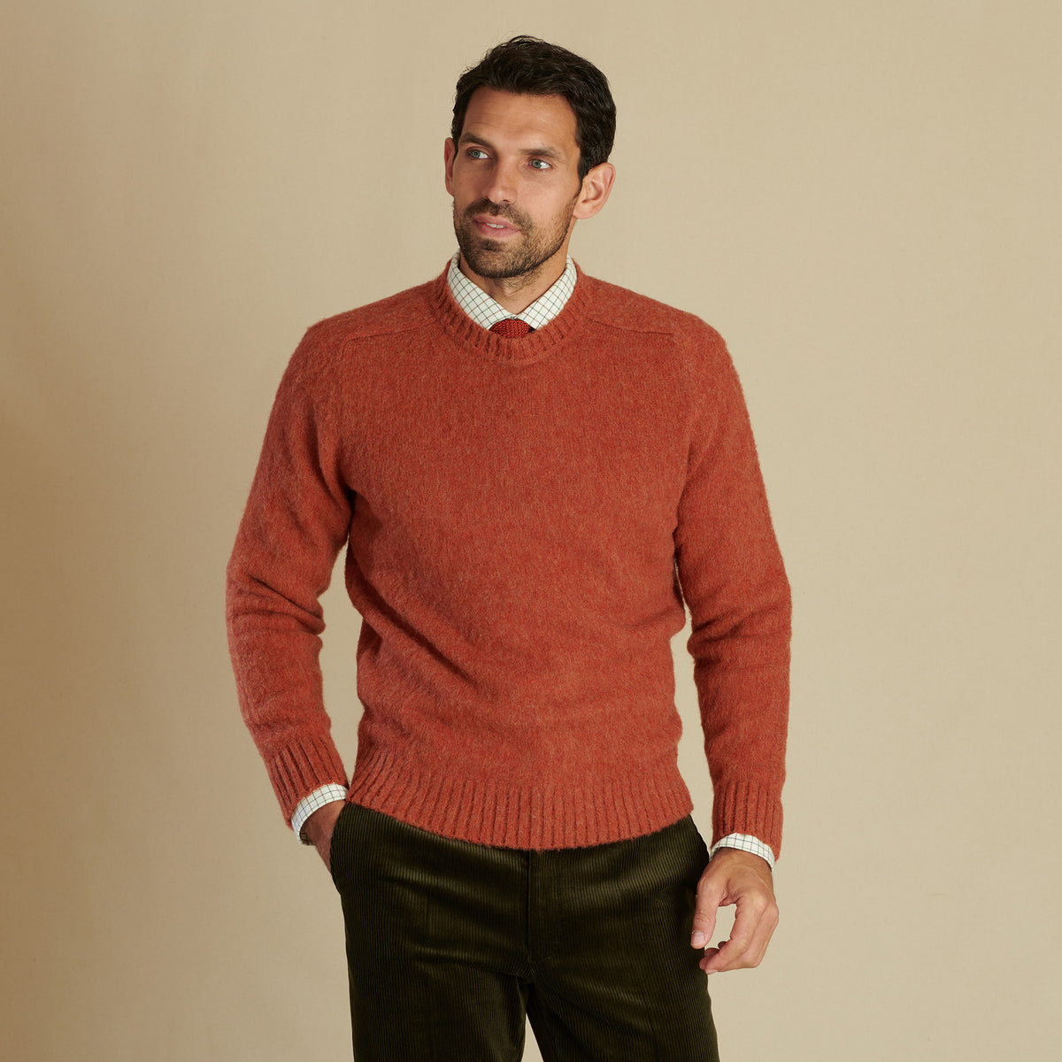 Rust Brushed Shetland Crewneck