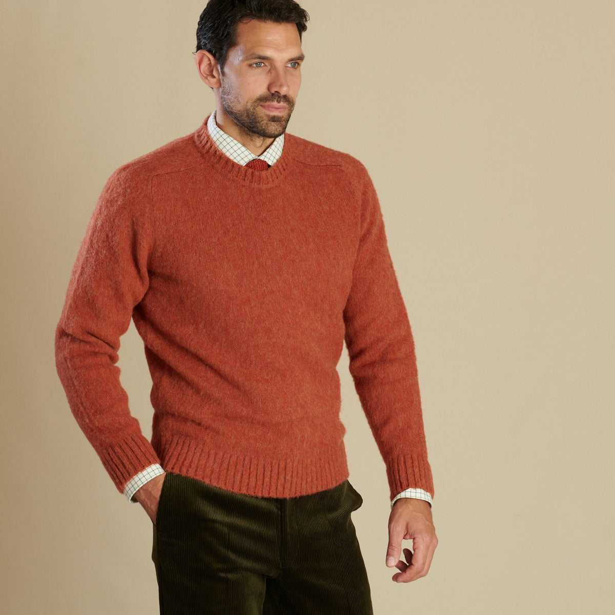 Rust Brushed Shetland Crewneck