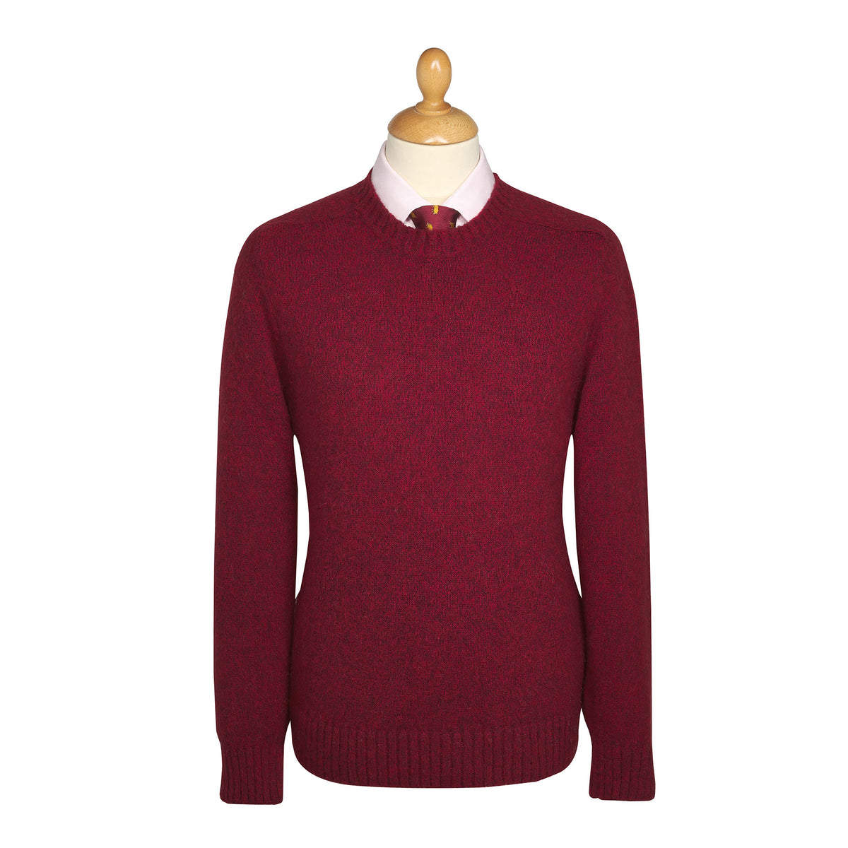 Red Marl Brushed Shetland Crewneck