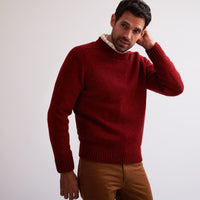 Red Marl Brushed Shetland Crewneck