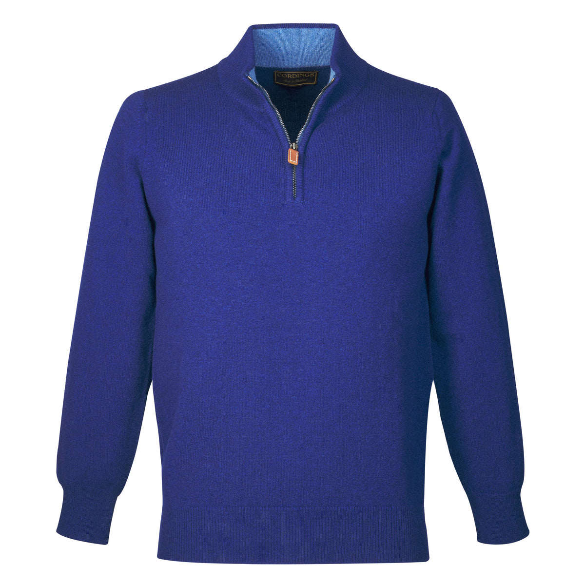 Blue 1/4 Zip Lambswool Jumper
