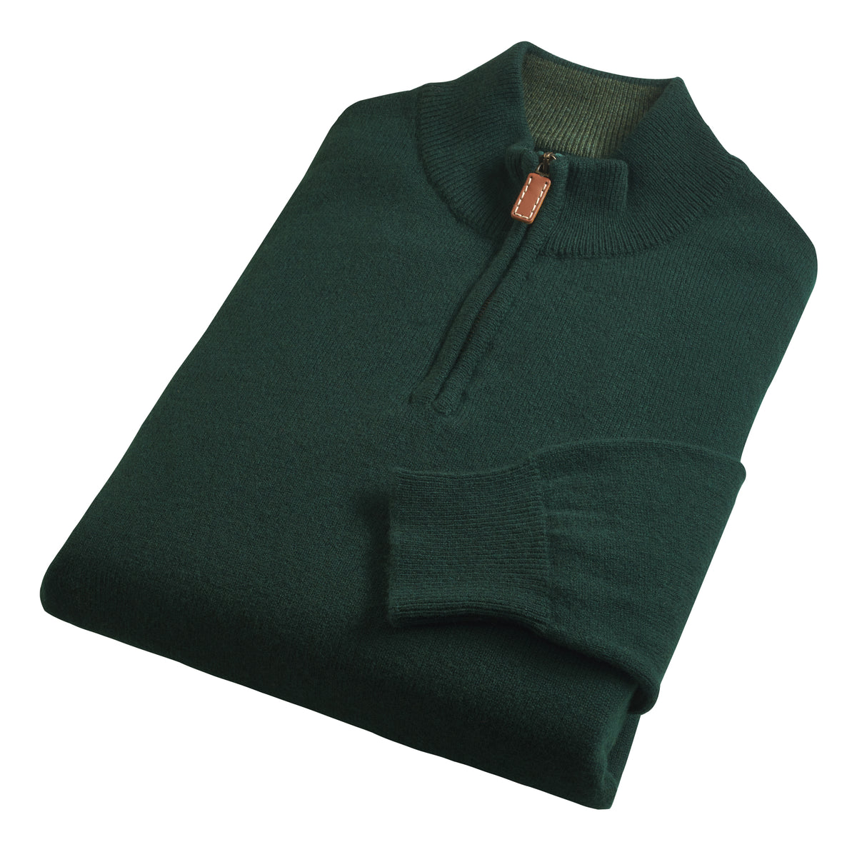 Green 1/4 Zip Lambswool Jumper