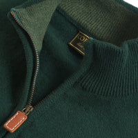 Green 1/4 Zip Lambswool Jumper