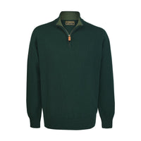 Green 1/4 Zip Lambswool Jumper