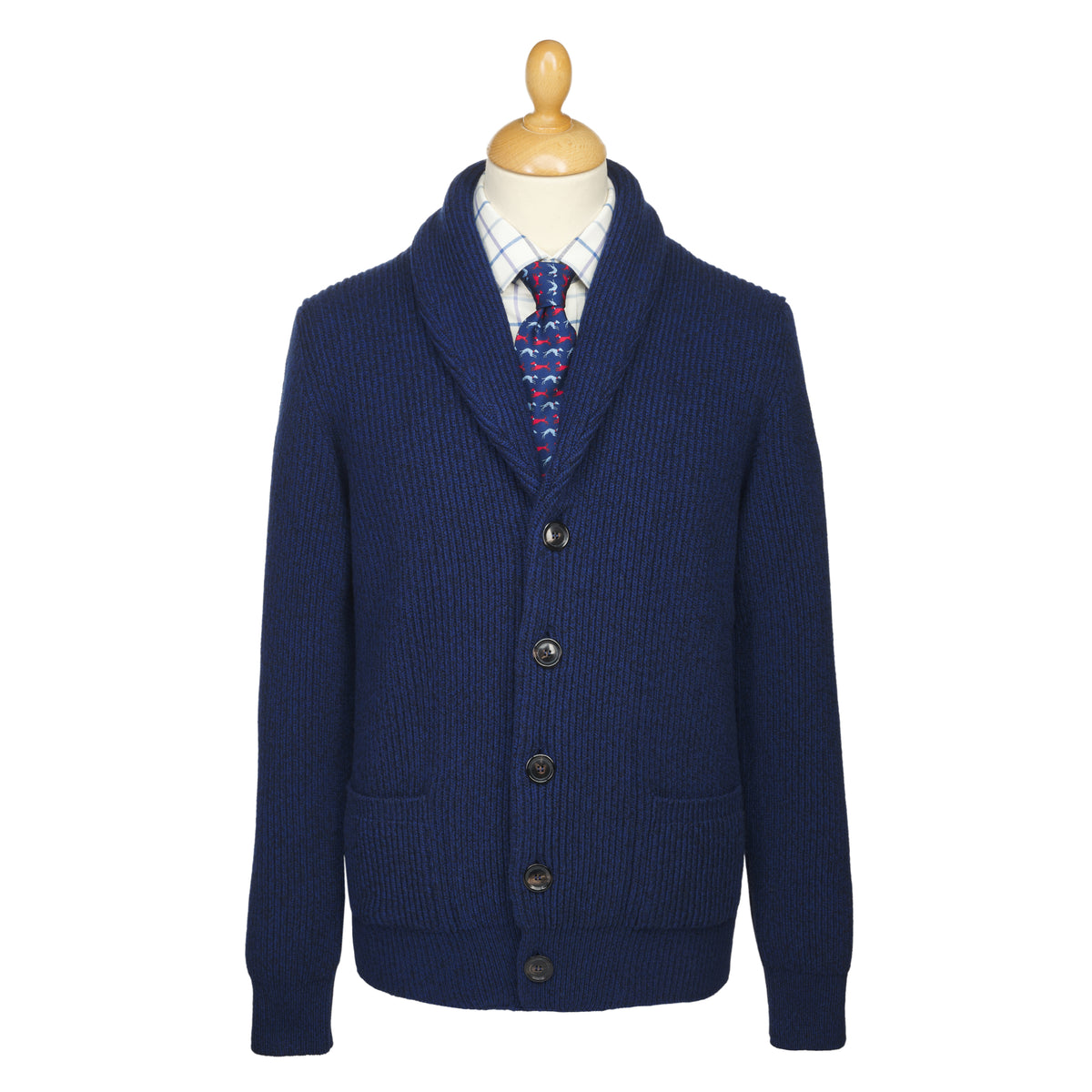 Denim Blue Marl Rib Cardigan