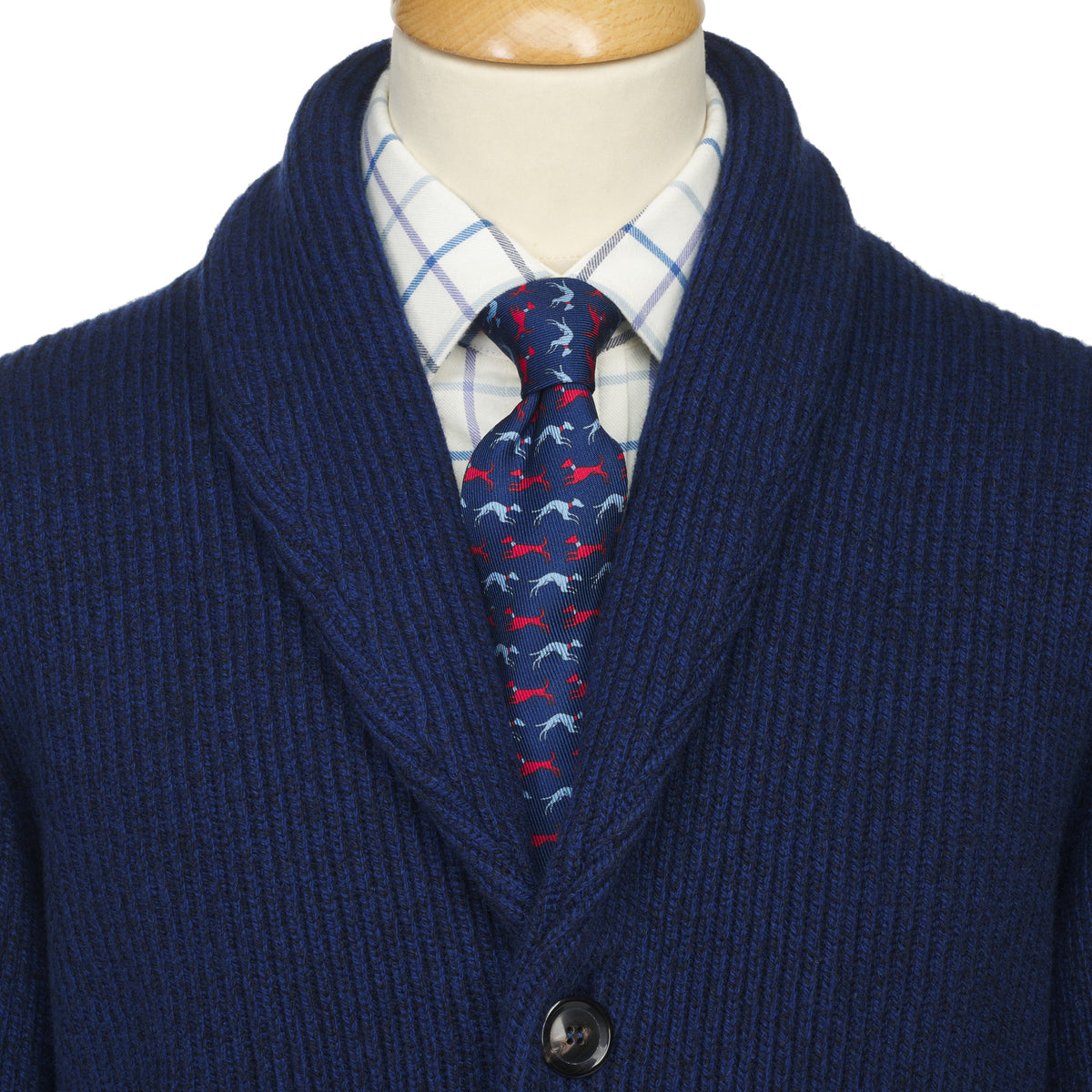 Denim Blue Marl Rib Cardigan