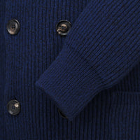 Denim Double Breasted Rib Cardigan