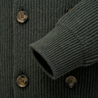 Loden Green Double Breasted Rib Cardigan