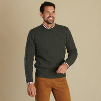 Loden Wool & Cashmere Cable Crew Neck