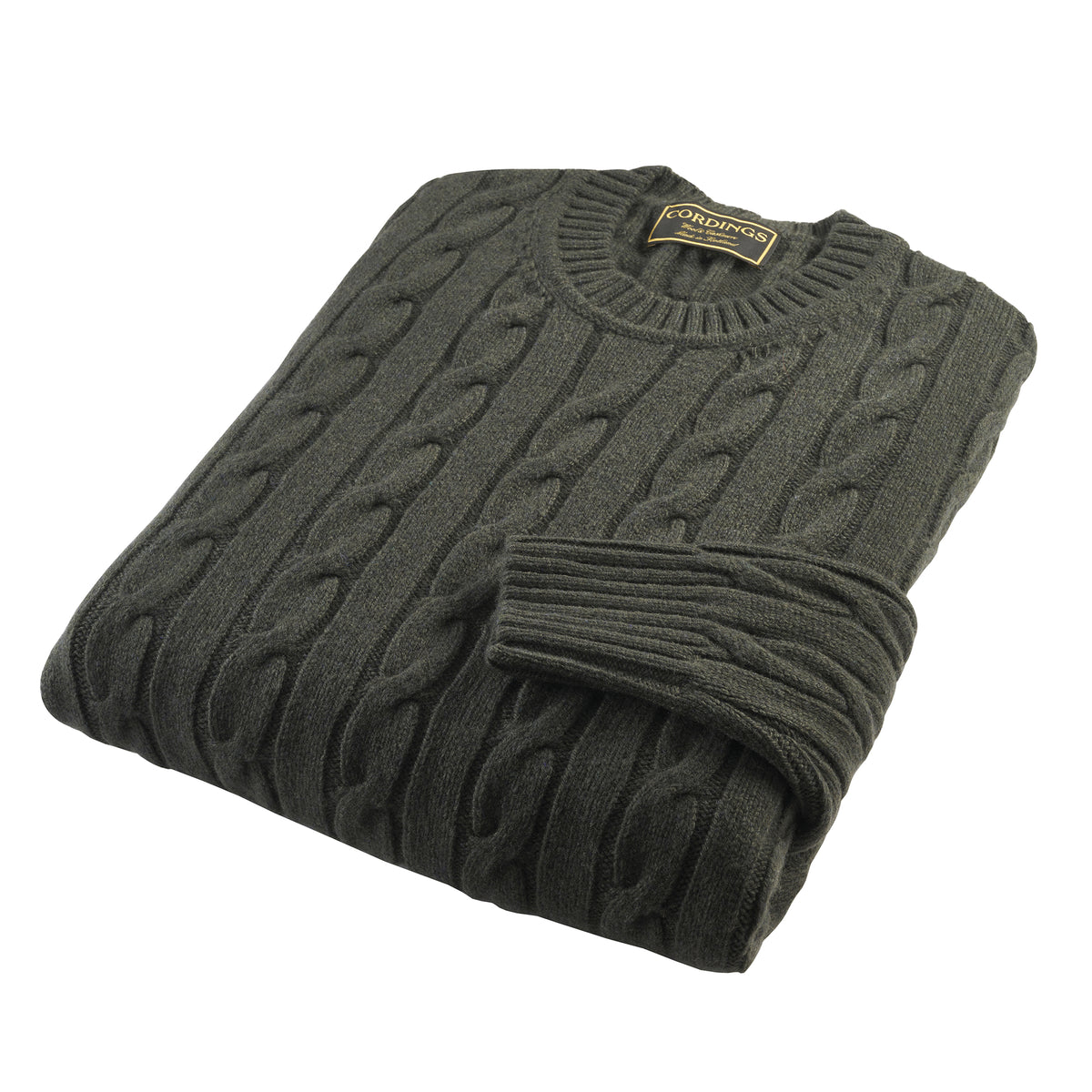 Loden Wool & Cashmere Cable Crew Neck