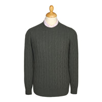 Loden Wool & Cashmere Cable Crew Neck