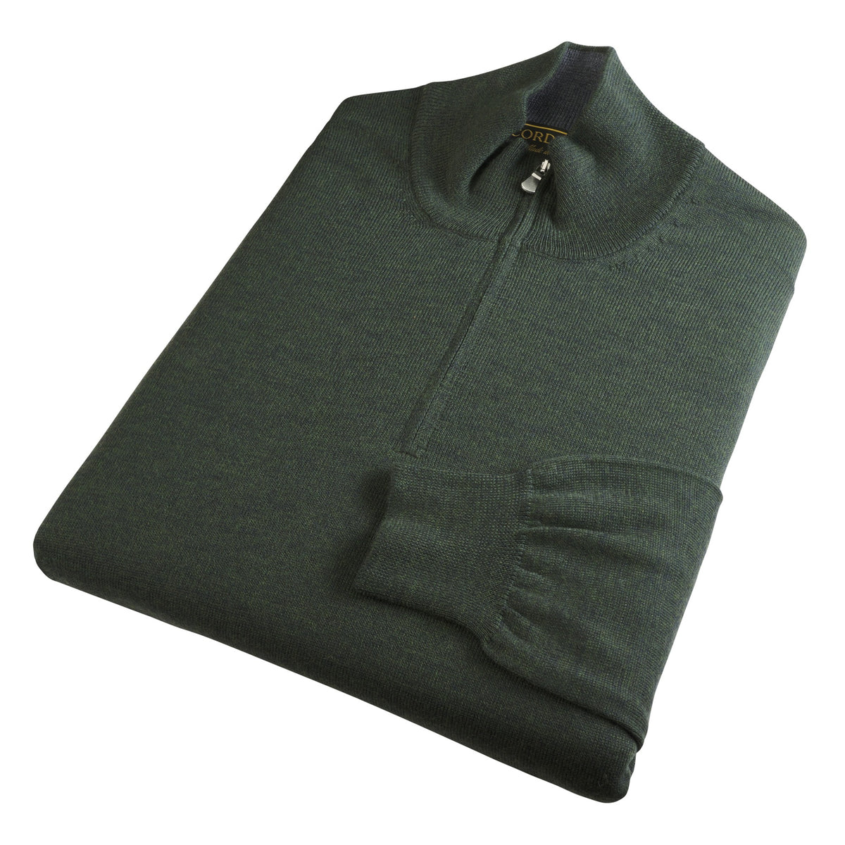 Fern Green 1/4 Zip Fine Wool Jumper