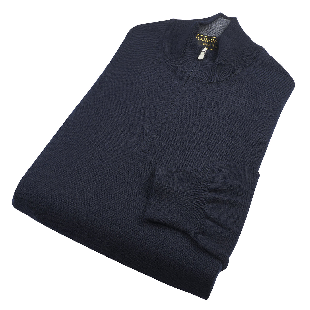 Navy 1/4 Zip Fine Wool Jumper