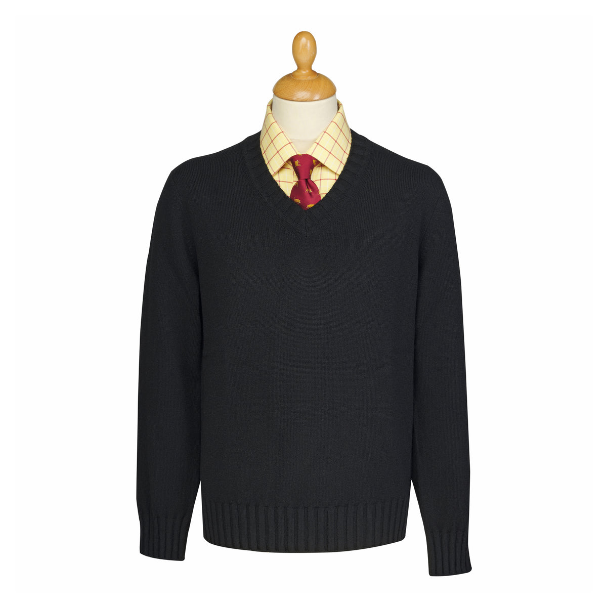 Black Walker V-Neck Jumper