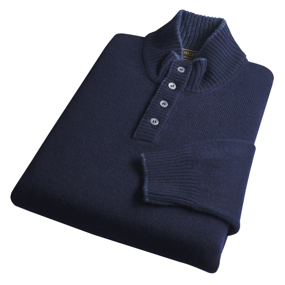 Navy Geelong Button Neck Jumper