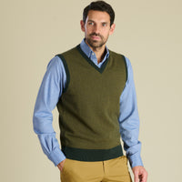 Green Bertie Herringbone Vest